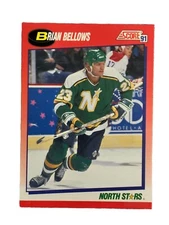 Brand New: Vintage ‘91 SCORE Brian Bellows Minnesota North Stars Bilingual Card 