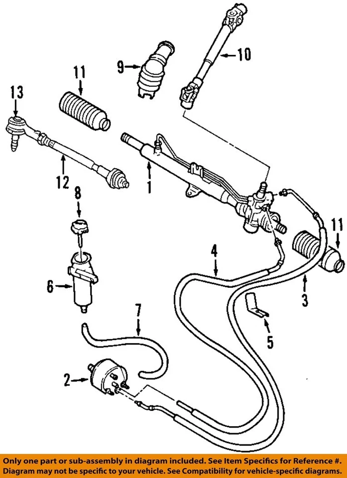 Used Rack and Pinion Assembly fits: 1999 Volkswagen Passat Power Rack and Pinion Foto 3 de 4