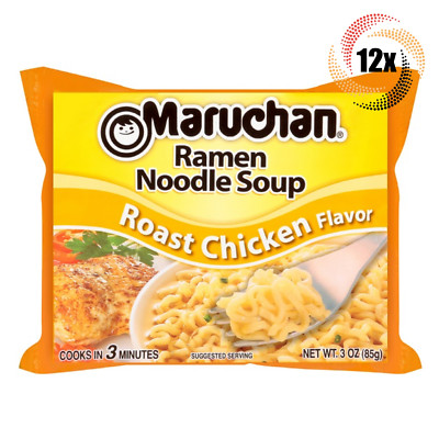 12x Bags Maruchan Instant Roast Chicken Flavor Ramen Noodle Soup | 3oz