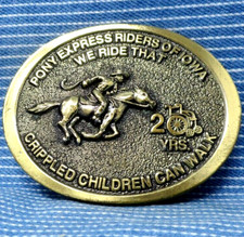 Iowa Pony Express Riders Belt Buckle  Edition 20 Year Vintage K Products.PCB476