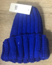NWT BPUnisex Blue Thick Ribbed Beanie Hat Nordstrom