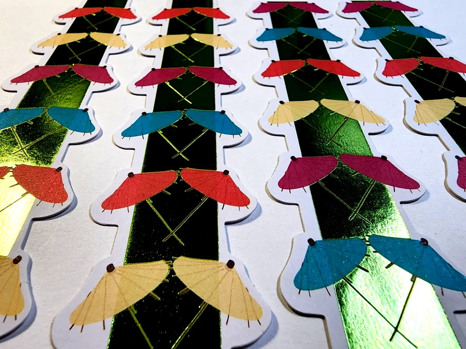 Cocktail Umbrellas Bar Nightclub Party Foil Accents Stickers 4pc 6" x 1-1/2" H - Image 2 of 2