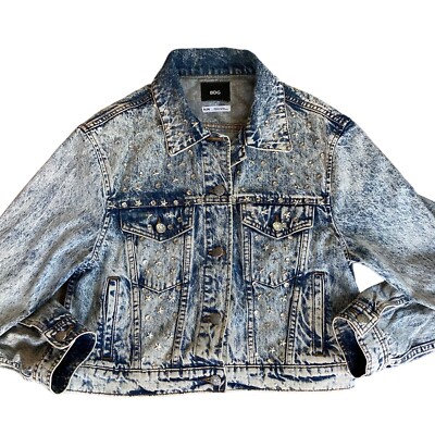 BDG Urban Outfitters Jean Jacket Women’s Medium Studded Cropped Rhinestone  Denim