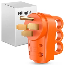 Nilight 50 Amp RV Replacement Plug 125/250 Volt Heavy Duty Male Plug