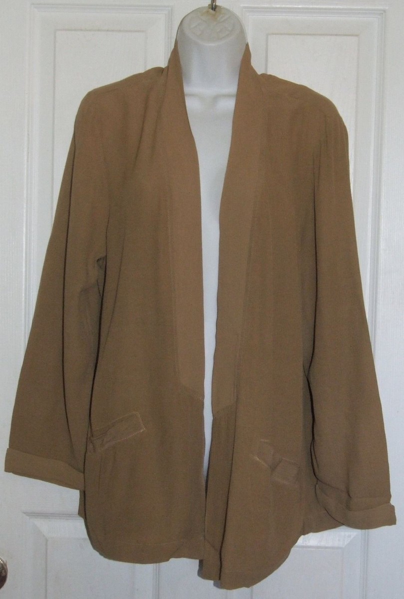 NEW Women XCVI Brown Sheer Long Sleeve Jacket Size XL | eBay