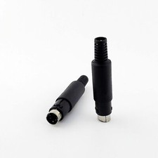 5x 4 Pin Mini DIN Mini-DIN Male Plug S-video Connector Adapter W/ Plastic Handle