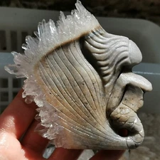 Natural Crystal Clusters Quartz Mineral Specimens,Hand-Carved Mermaids Healing,1