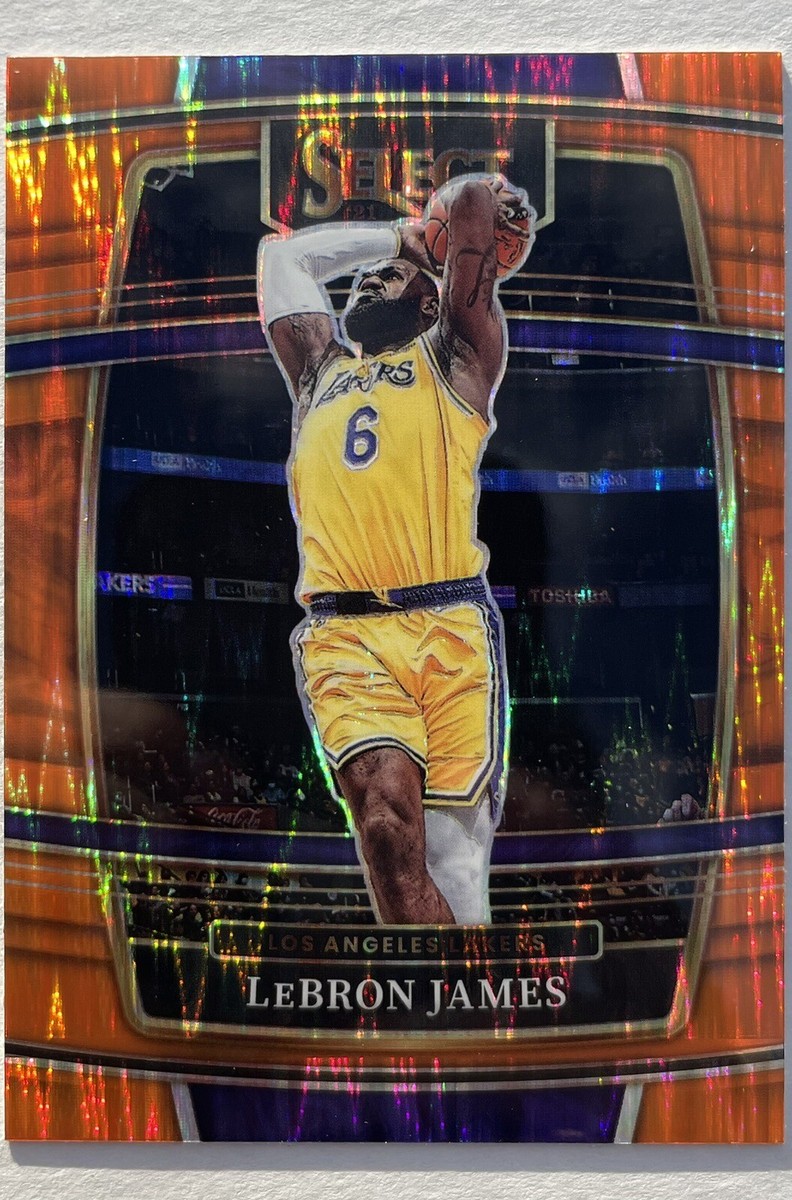Lebron James 2021 Panini Select Orange Flash Prizm #100