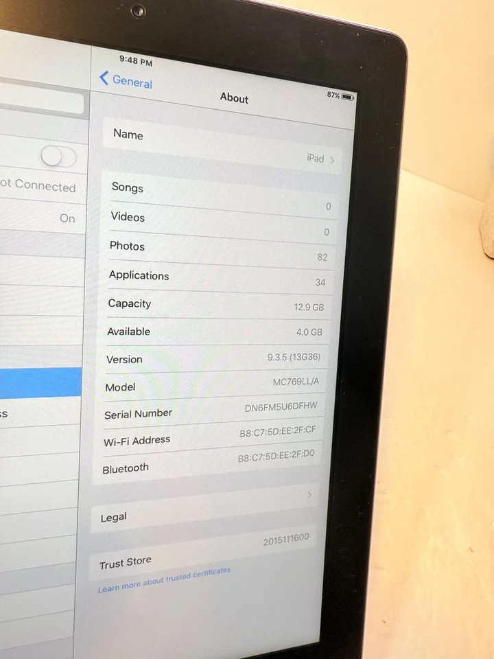 Apple iPad A1395 / 16GB Gray - Good Condition M3 - Image 3 of 4