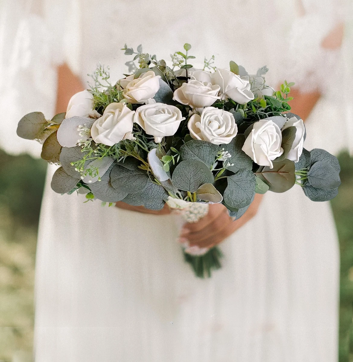 Wedding bouquet with eucalyptus outlet