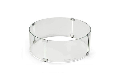 HPC Fire Round Fire Pit Glass Wind Guard, 30in.