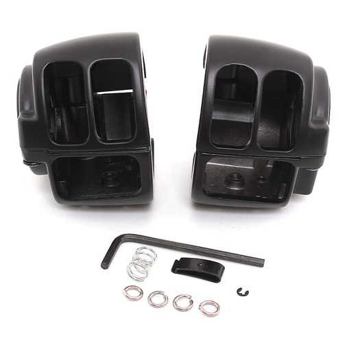 Black Handlebar Control Switch Housing Covers For Harley Sportster Dyna 1996-13 - Picture 9 of 16
