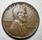1924-D  LINCOLN CENT   VF+ DETAILS  KEY DATE #2318