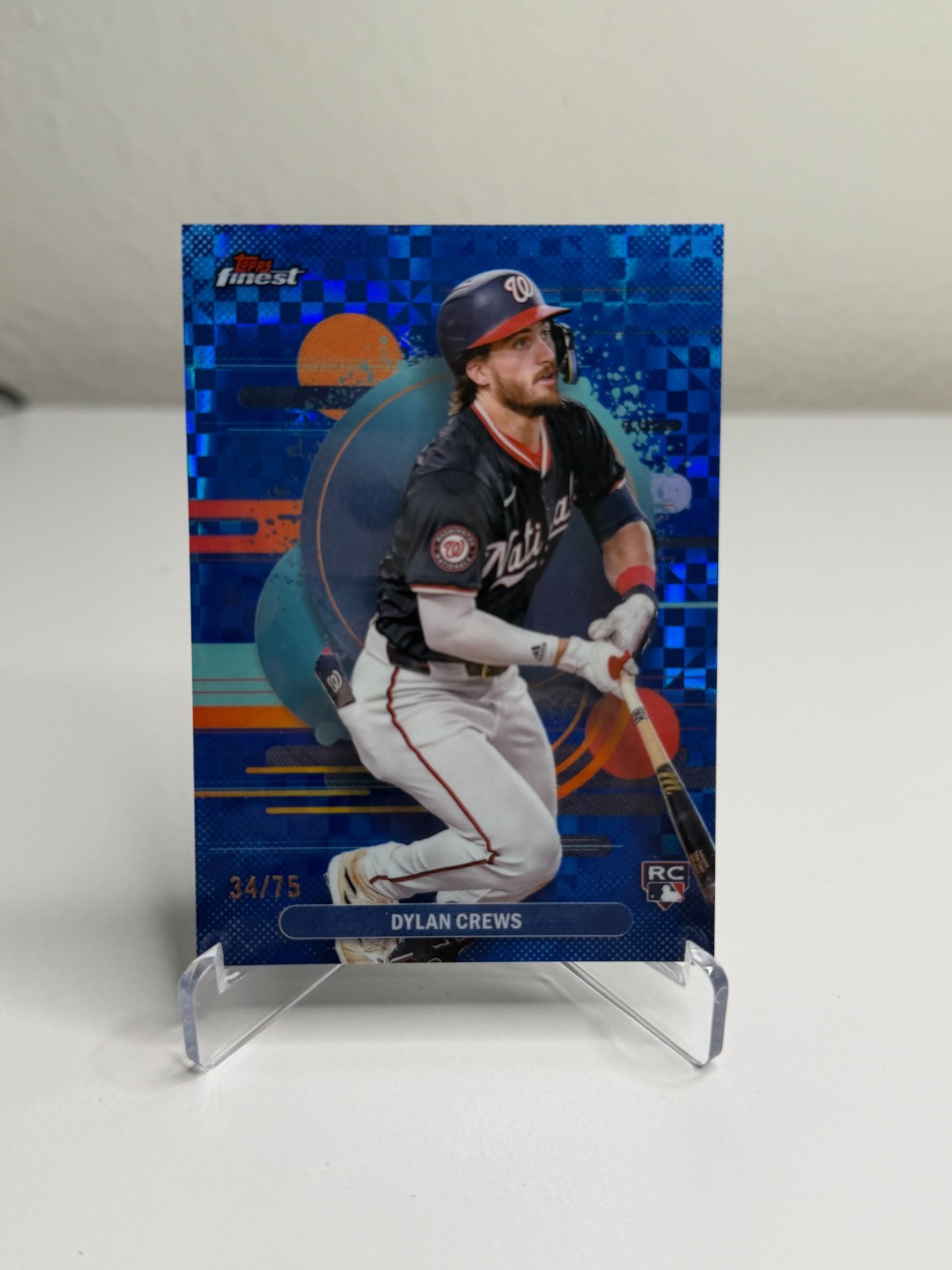 2025 Topps Finest – Dylan Crews #125 Blue Checkerboard Refractor RC /75