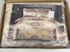 Jacquard Bedding Set-Lightweight Beige King Duvet Cover /2 King Pillowcases