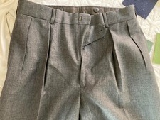 vintage ralph lauren dalton double pleated grey pants 100 wool