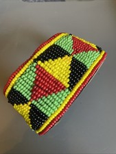 Tribal Leather Bracelet beaded Leather Handmade