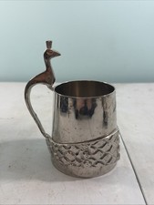 Bath Innovations Heavy Pewter Peacock Metal Mug Organizer Makeup Holder bt49