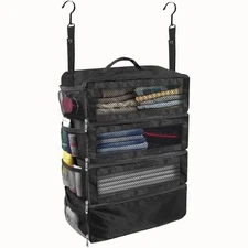 Hanging Luggage Shelf Travel Suitcase Organizer Collapsible Packing Cubes