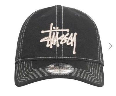 Stussy x New Era 9TWENTY Basic Trucker Cap Black Adjustable Hat | eBay