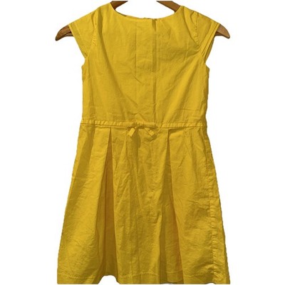 Jacadi Paris France Yellow Pleated Fit Flare Dress 10 Classic Preppy Spring