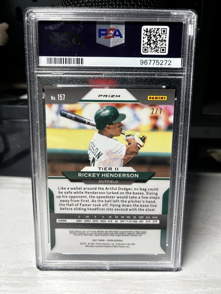 Ricky Henderson 2021 Prizm Red Shimmer/7 Foto 2 de 3