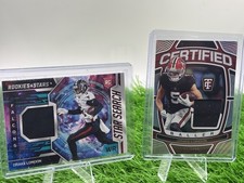 Panini 2022 Drake London Falcons 2-Card Lot Rookies & Stars Patch Certified