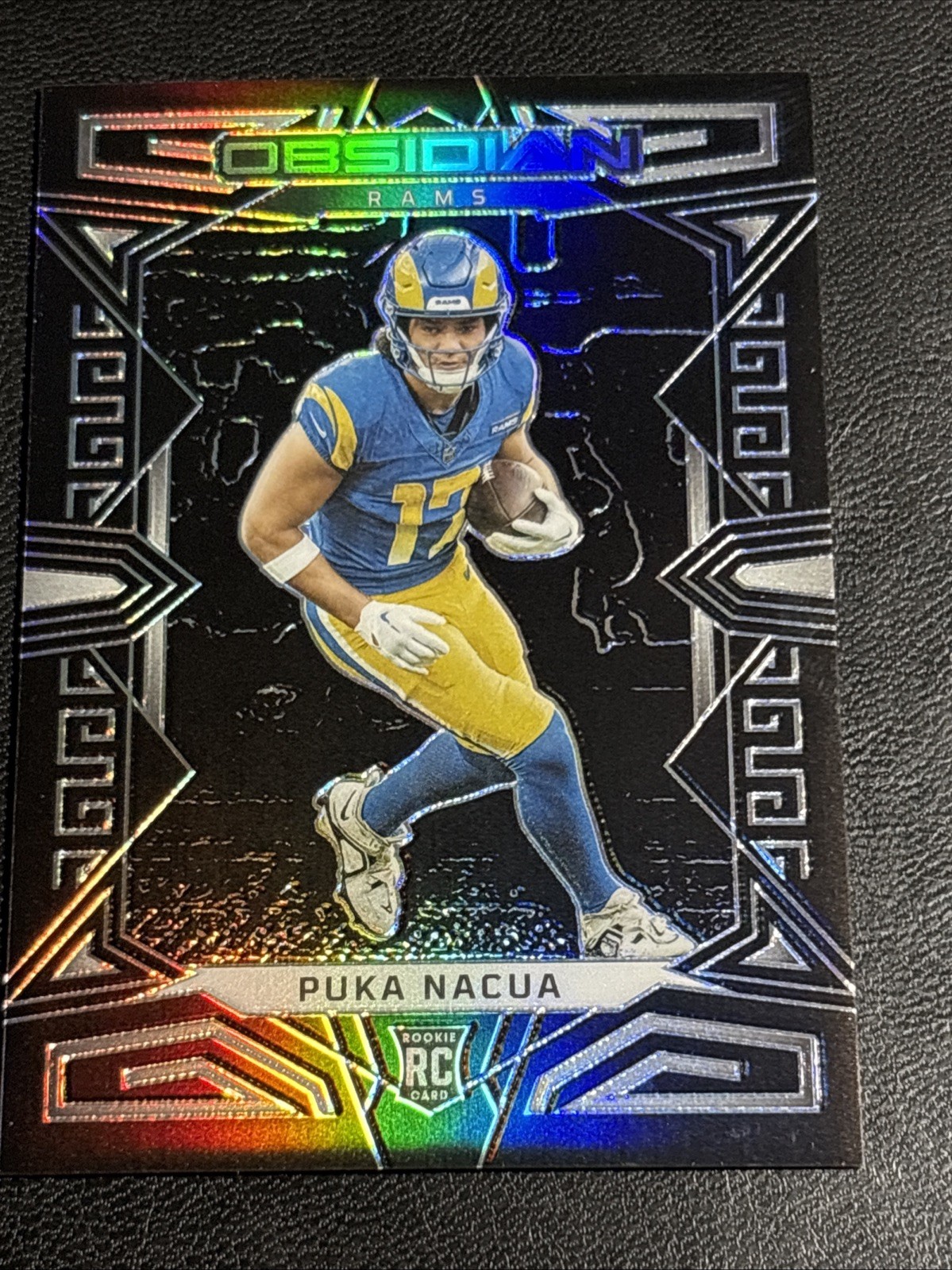 2023 Panini Obsidian #156 Puka Nacua Asia SP Rookie!🔥LA Rams Clean Card!