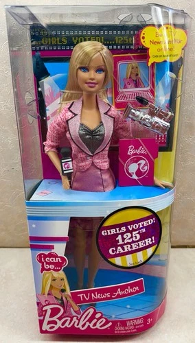 VINTAGE 2010 MATTEL BARBIE TV NEWS ANCHOR BLONDE FASHION DOLL T2692 NEW NRFB
