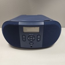 TESTED Onn Portable CD Boombox with Digital FM Radio Headphone Jack 10 Blue