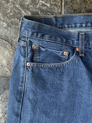 Jean homme Levi's 505 coupe régulière, taille 35x31 étiquette 36x32 bleu denim délavé moyen - Photo 12/24