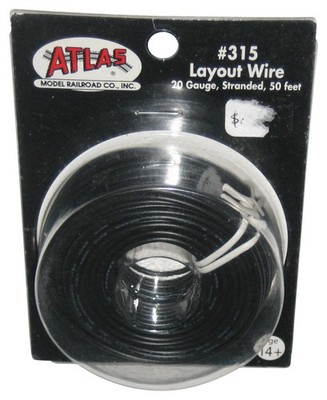 Atlas Model Railroad Co. Inc. Black Layout Wire 20 Gauge Stranded 50ft #315