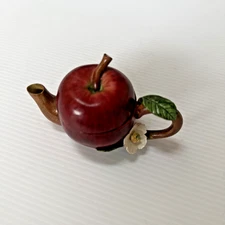Jugtown Pottery ? Miniature Apple Shaped Teapot -  2 in. tall