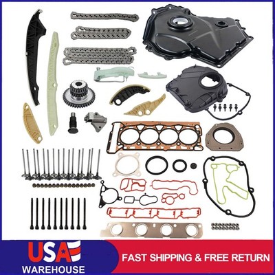 Engine Timing Chain & Cover Kit Fits Audi A4 VW Jetta 1.8L 2.0L TFSI Replacement
