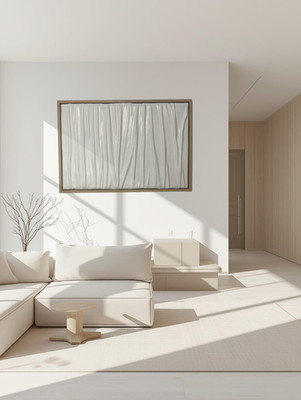 Minimalist Textured Wall Art | White 3D Abstract Canvas | Modern Handmade Decor