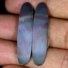 18.10Cts Natural Mother Of Pearl Pair Oval Cabochon Gemstone 13X22X3MM