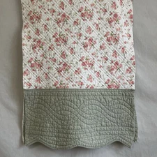 Bed Table Runner Scarf KING COTTON Quilted Soft Cottage Florals French Country