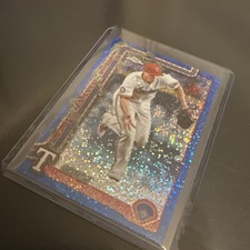 COREY SEAGER 2025 TOPPS CHROME HOLIDAY BLUE SPARKLE RANGERS /199 
