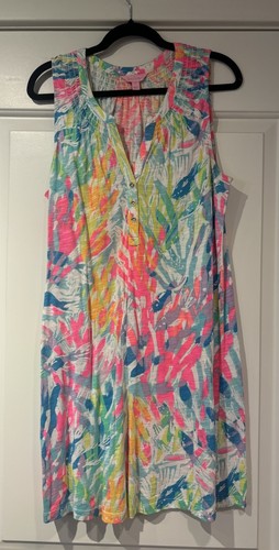 Lilly Pulitzer Dress Women Size M Medium Essie Sparkling Sands Sleeveless Beach