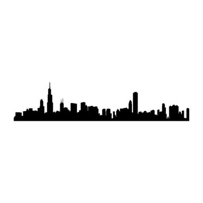 Chicago Skyline Decal Sticker Black Die Cut Vinyl