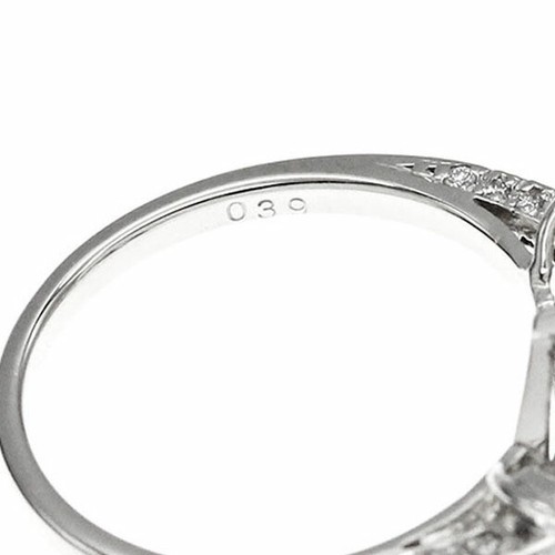 Diamond Heart Shape Platinum Ring Pt900 #55 US Size #7.25 D2.02ct/0.39ct 5.4g - Afbeelding 5 van 8