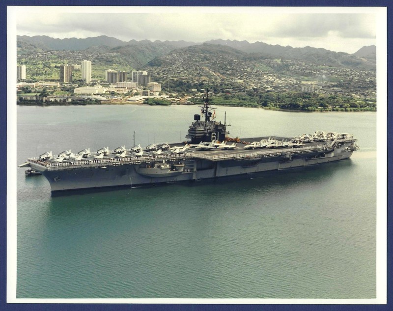 USS RANGER CV-61 Aircraft Carrier in Hawaii 8 x 10 Official USN Photo