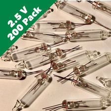 2.5 Volt Clear Mini Incandescent Bulbs - Bulk 200 Bulbs