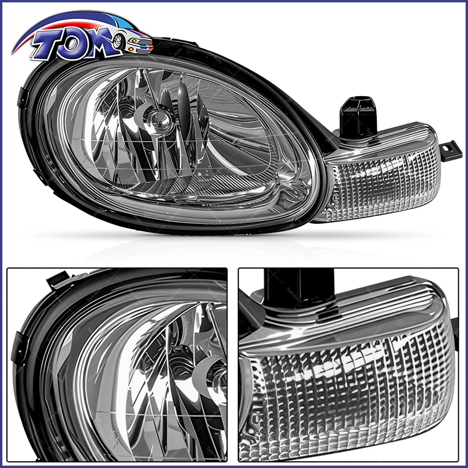 Пара хромированных фар для левого и правого салона для Dodge Chrysler 2000-2002 годов выпуска неоновые - Изображение 3 из 4