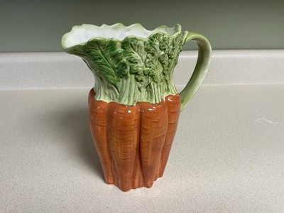 Vintage Fitz & Floyd Carrot Bunch Pitcher Vegetable Garden Ceramic Easter Sping