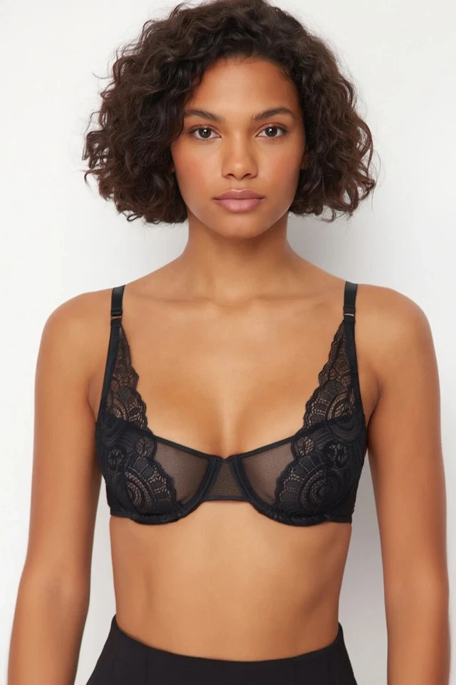 Soutien-gorge en dentelle noire pour femme Laperissa - Photo 1/1