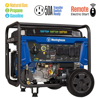 #ad Westinghouse Refurbished 12500 9500 Watt Tri Fuel Portable Generator $919.00