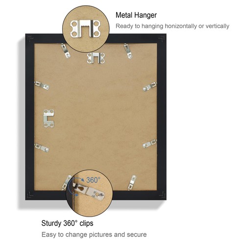 10x12 Picture Frame Set of 4, Made of Real Glass and Black Frame - Display Pi... - Picture 5 of 6