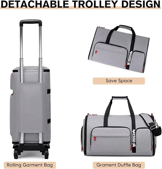 Bolsas de ropa enrollables para viajes, bolsa de ropa con ruedas Foto 4 de 4