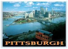 Duquesne Incline Overlook Downtown Skyline Rivers Pittsburgh PA Postcard